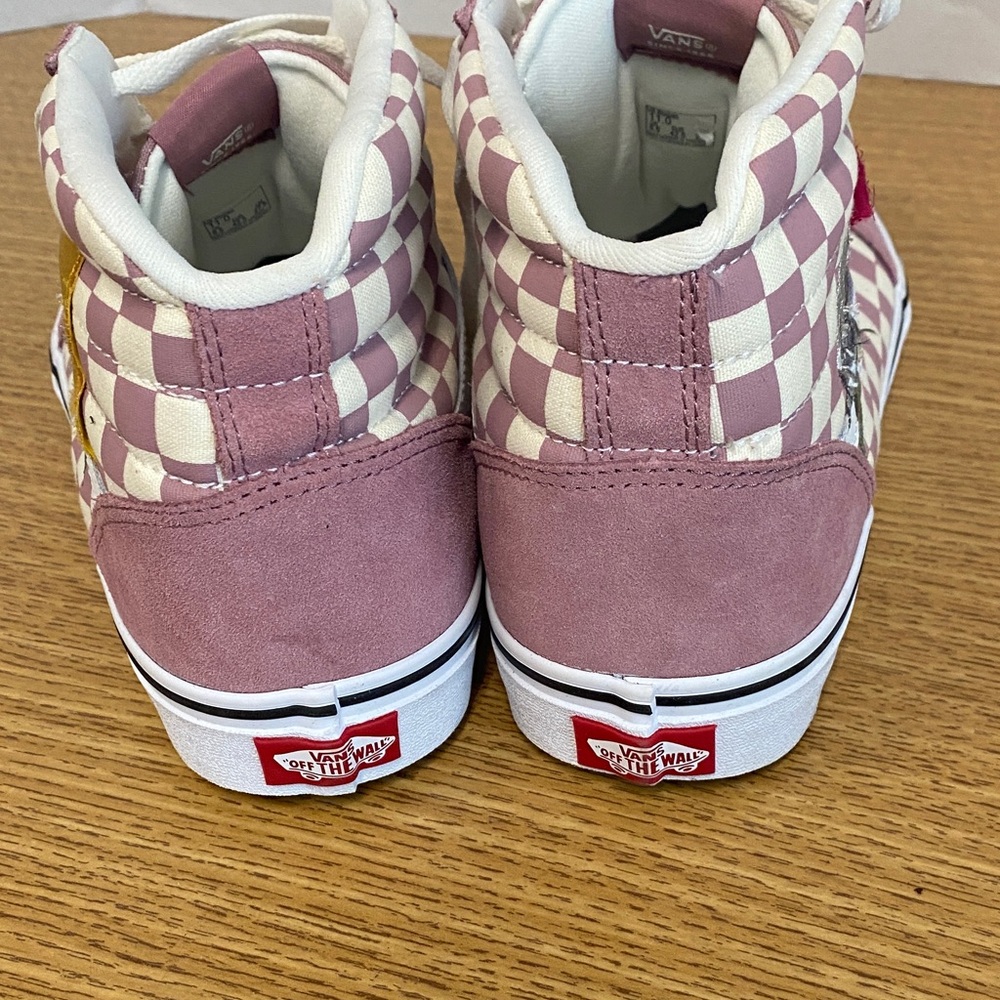 Vans Women's Rose Checkered High-Top Sneakers - Picture 8 of 11